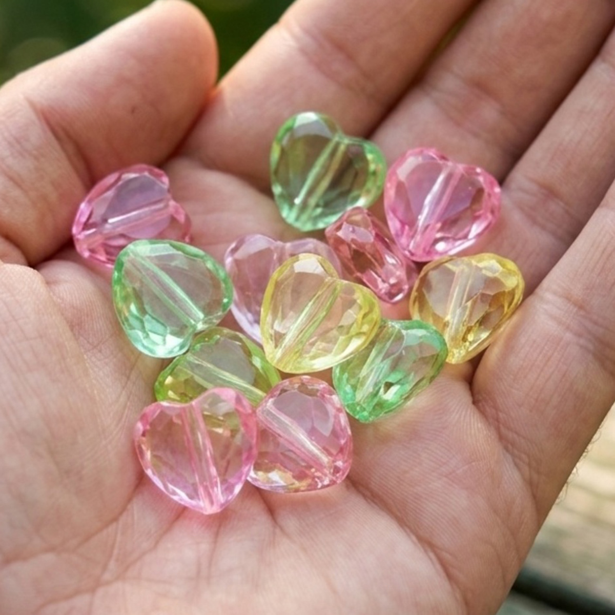 Foskola Heart Shaped Beads for Arts & Crafts