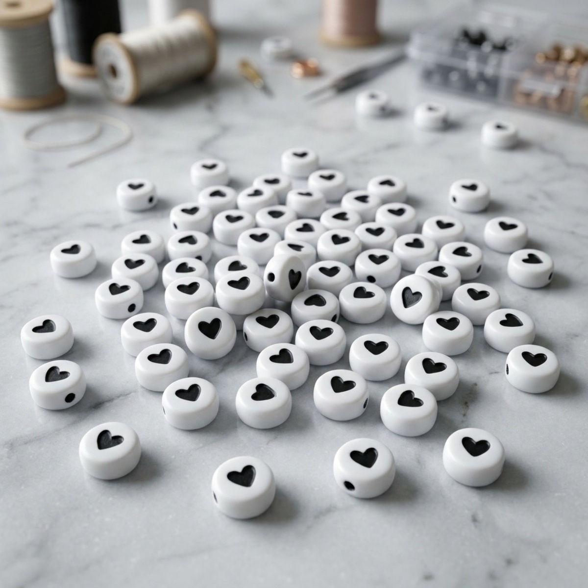 Foskola Arts & Crafts Heart Beads