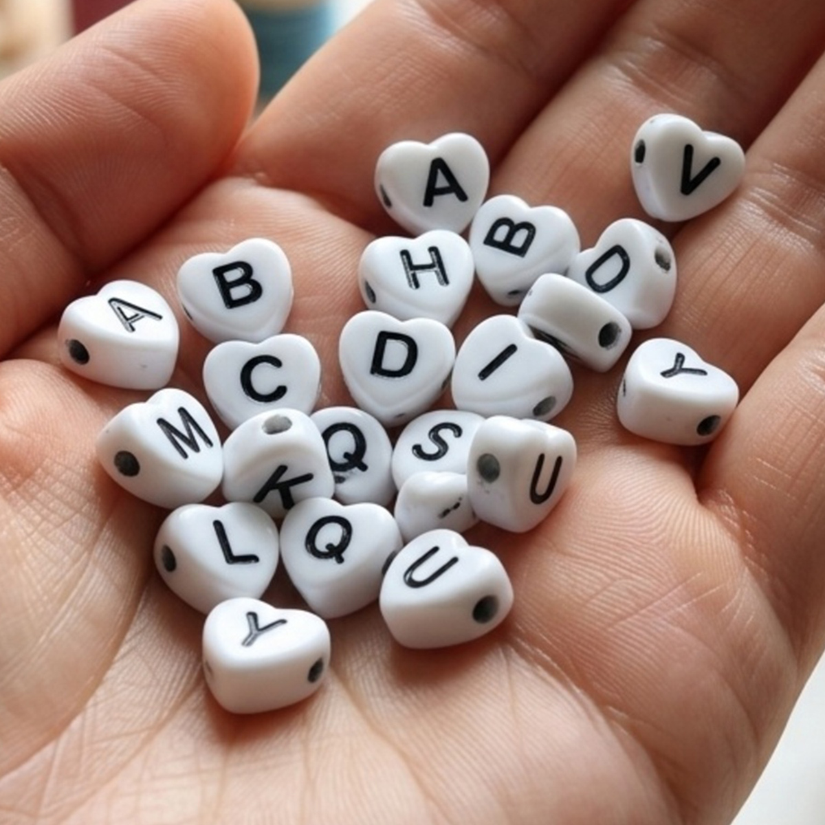 Foskola Heart Shaped Alphabet Beads