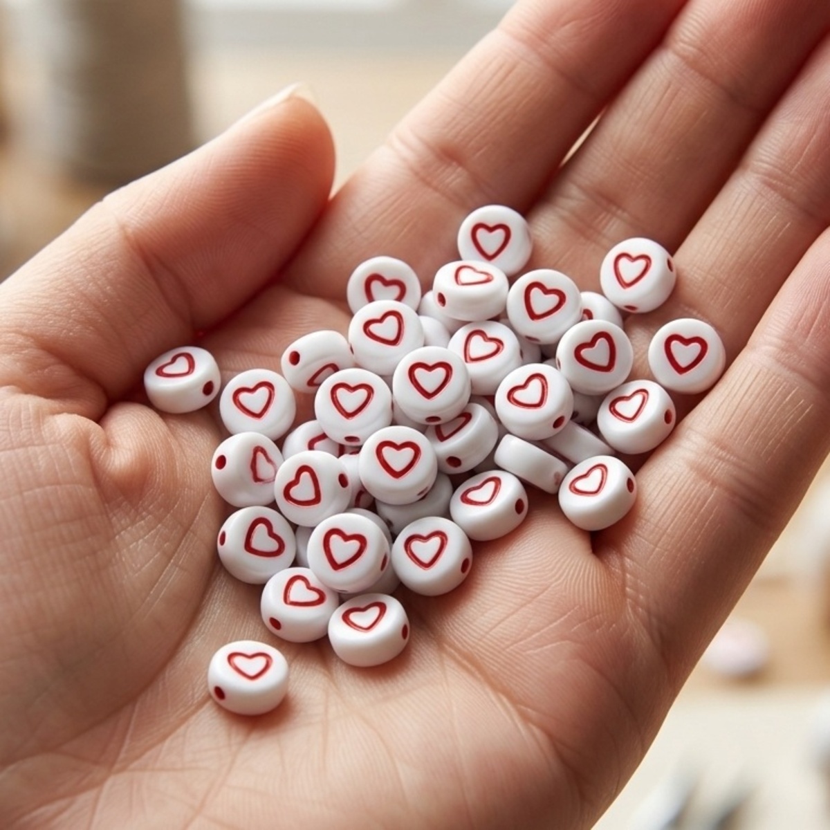 Foskola Arts & Crafts Heart Beads