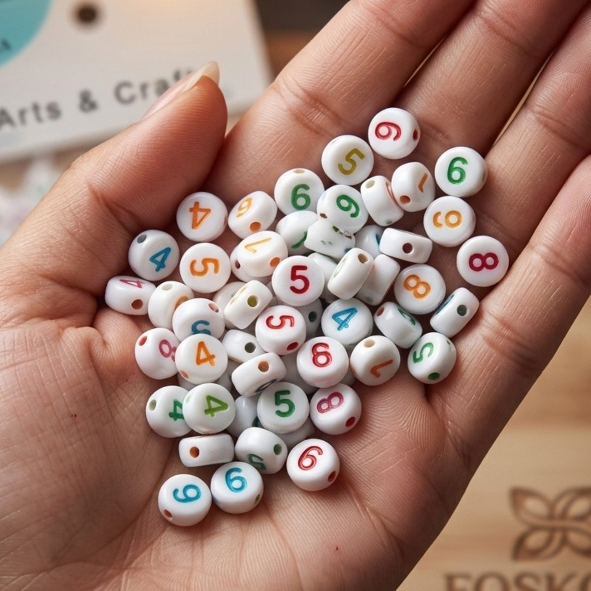 Foskola Arts & Crafts Number Beads