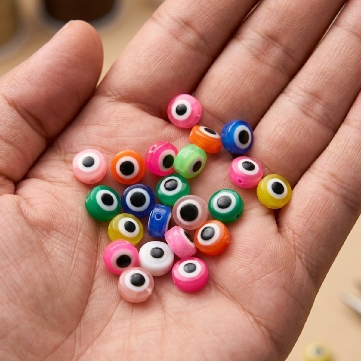 Foskola Arts & Crafts Colorful Eye Beads