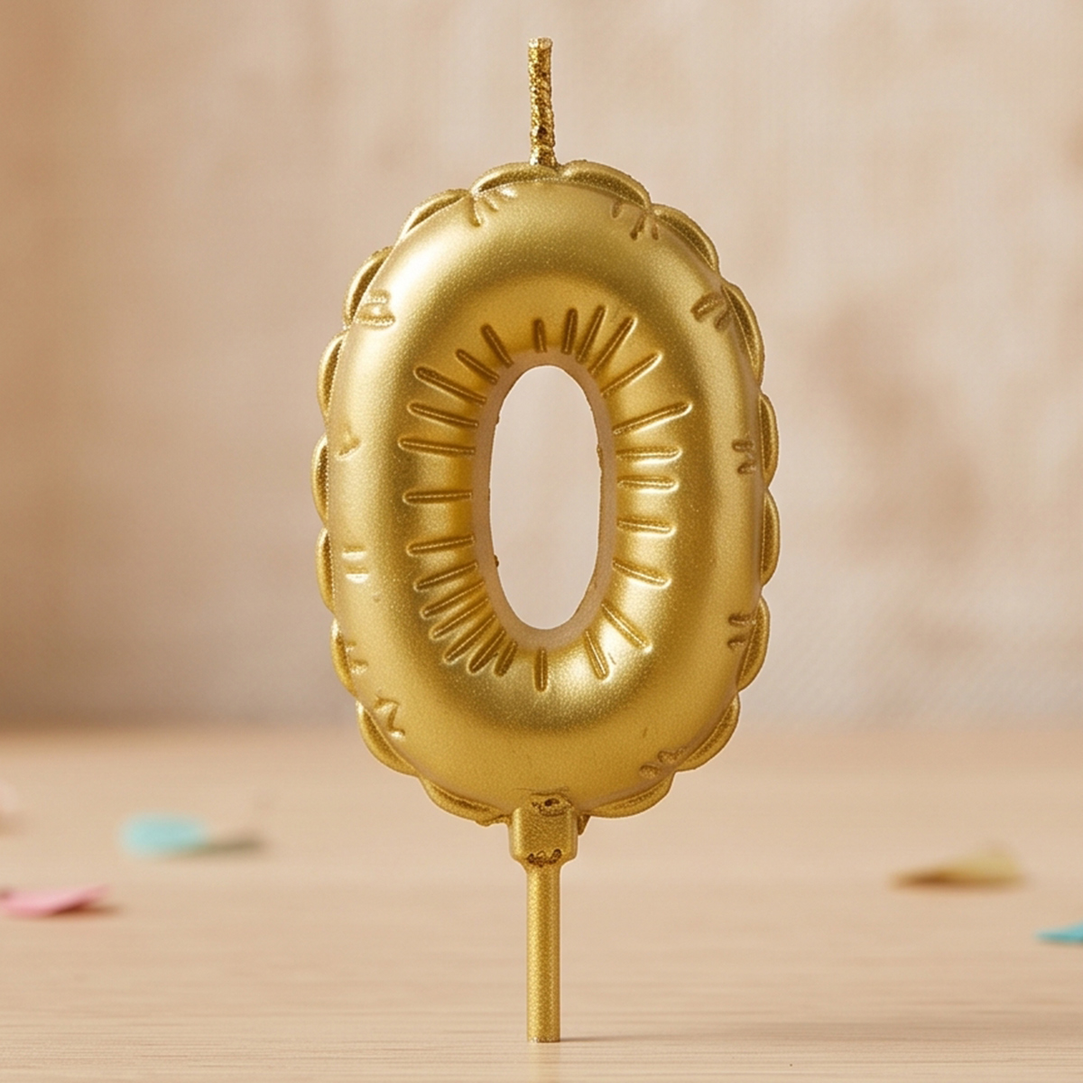 Golden Foil Balloon Shape Birthday Candle Number 4