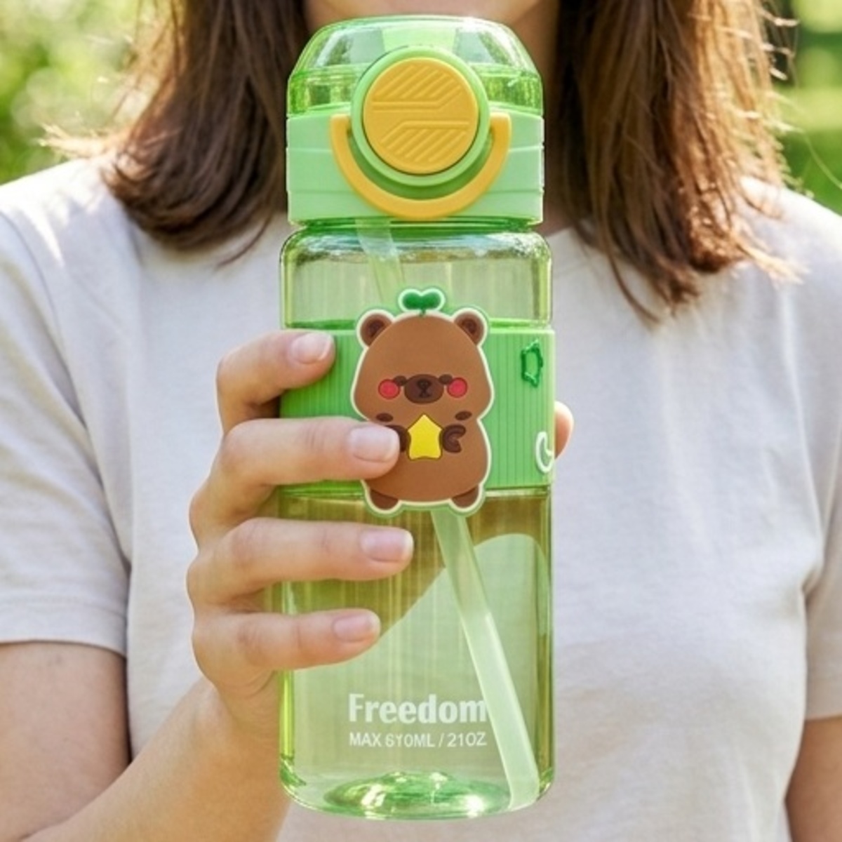 Freedom Transparent With Straw Water Bottle 610ml