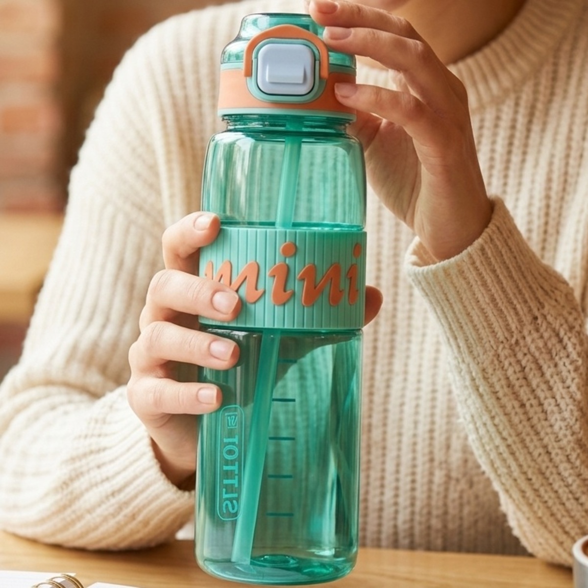 Sports Water Bottle With Straw