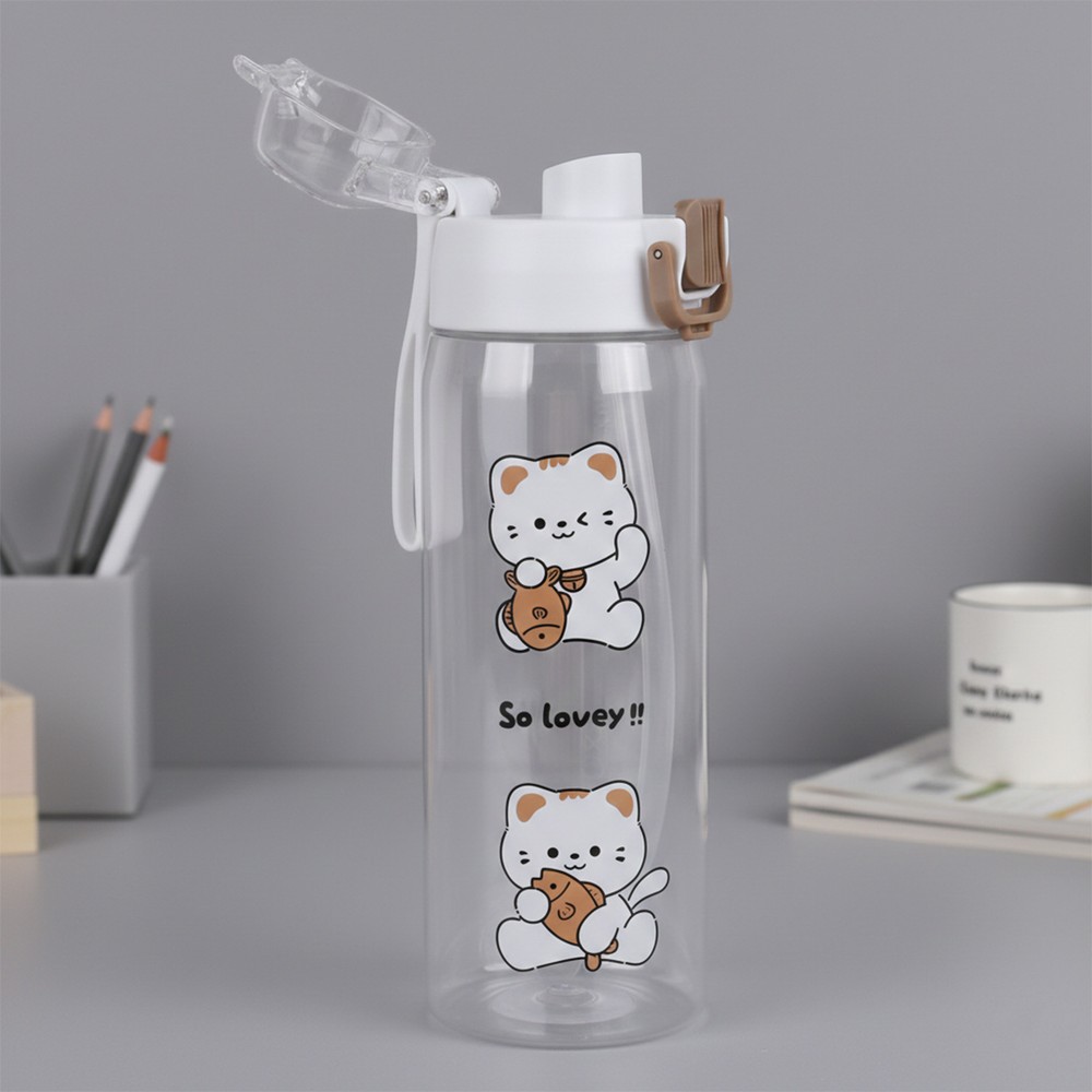 Kids Drinking Water Bottle Rolling Cat Design