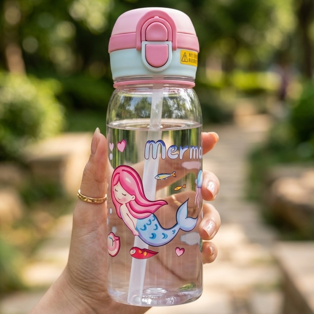 Mermaid And Duck Themed Water Bottle Assorted