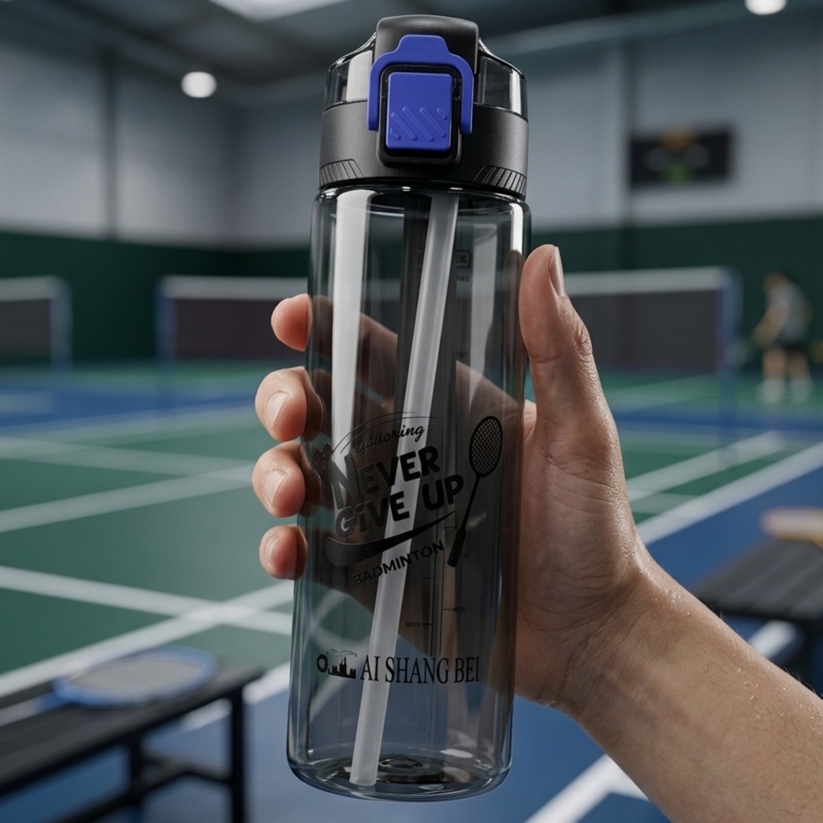 Ai Shang Bei Never Give Up Badminton Water Bottle