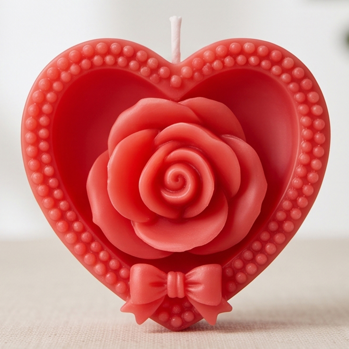 Decorative Heart-Shaped Candle