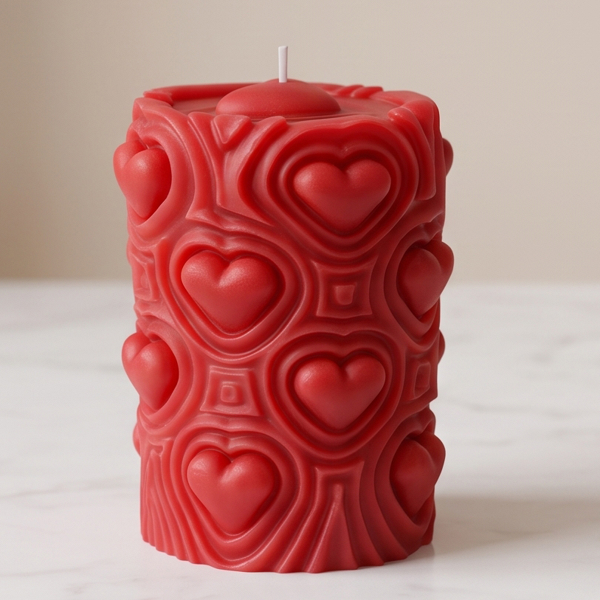 Decorative Heart-Shaped Candle