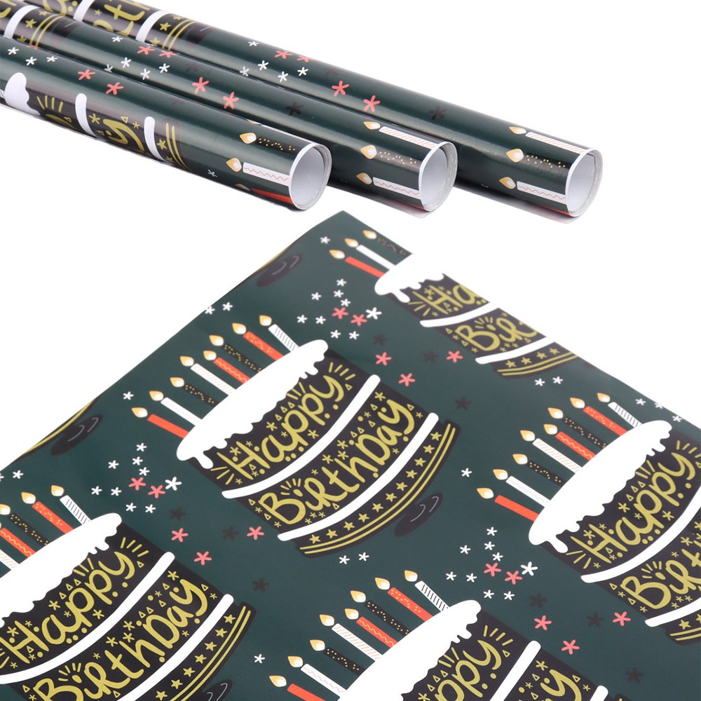 Happy Birthday Cake Themed Gift Wrapping Paper