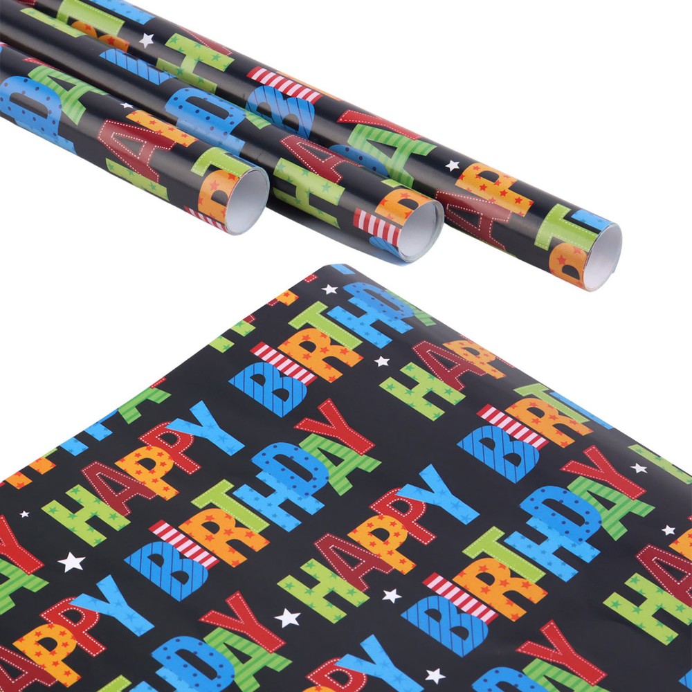 Happy Birthday Lettering Gift Wrapping Paper