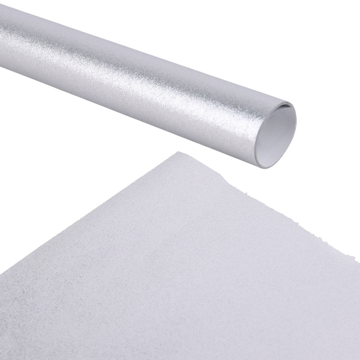 Silver Glitter Textured Gift Wrapping Paper