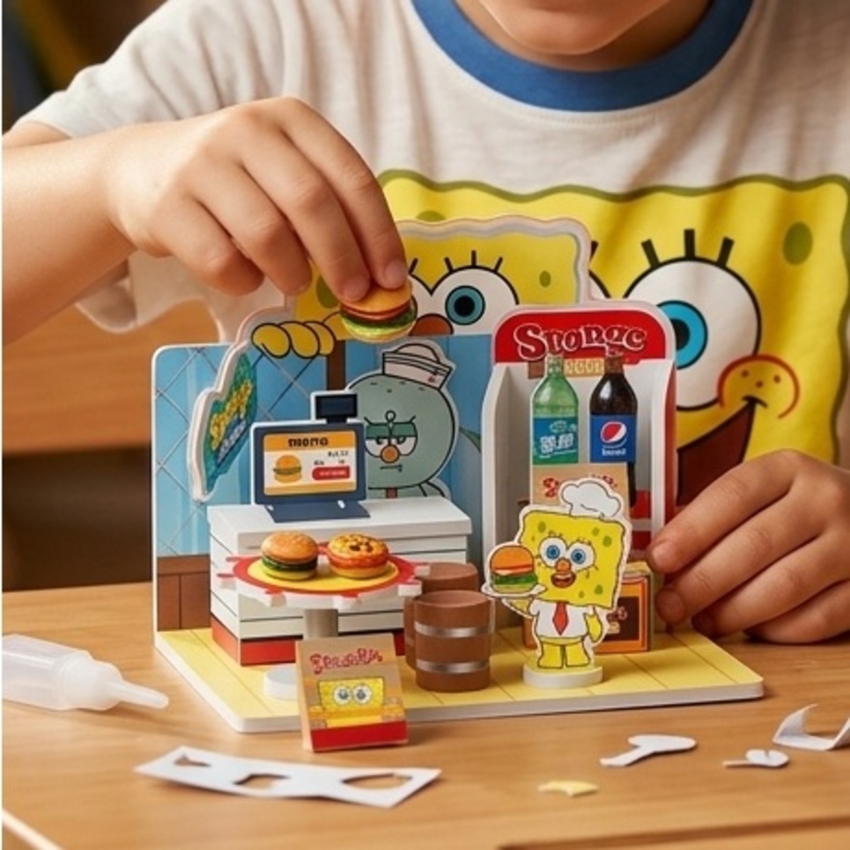 DIY Spongebob Squarepants Burger Shop Playset
