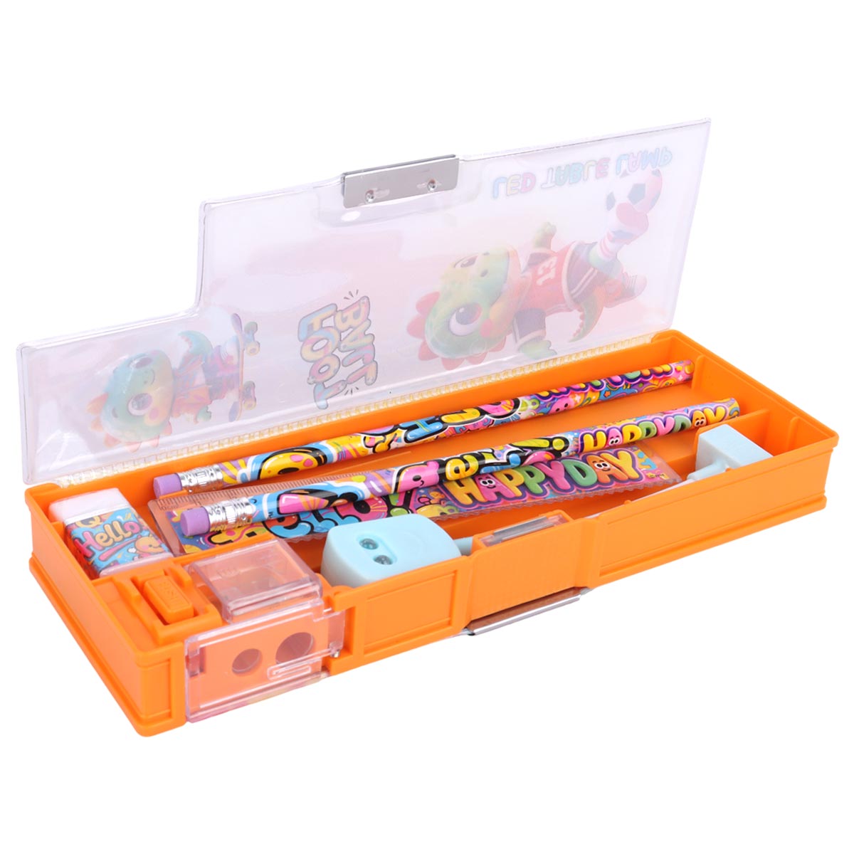 Cartoon Themed Pencil Box with LED Table Lamp