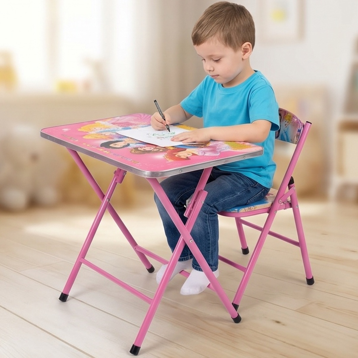 Kids Folding Study Table And Chair Set