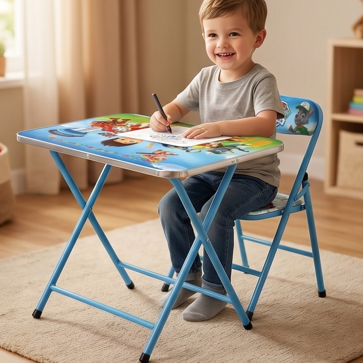 Kids Folding Study Table And Chair Set