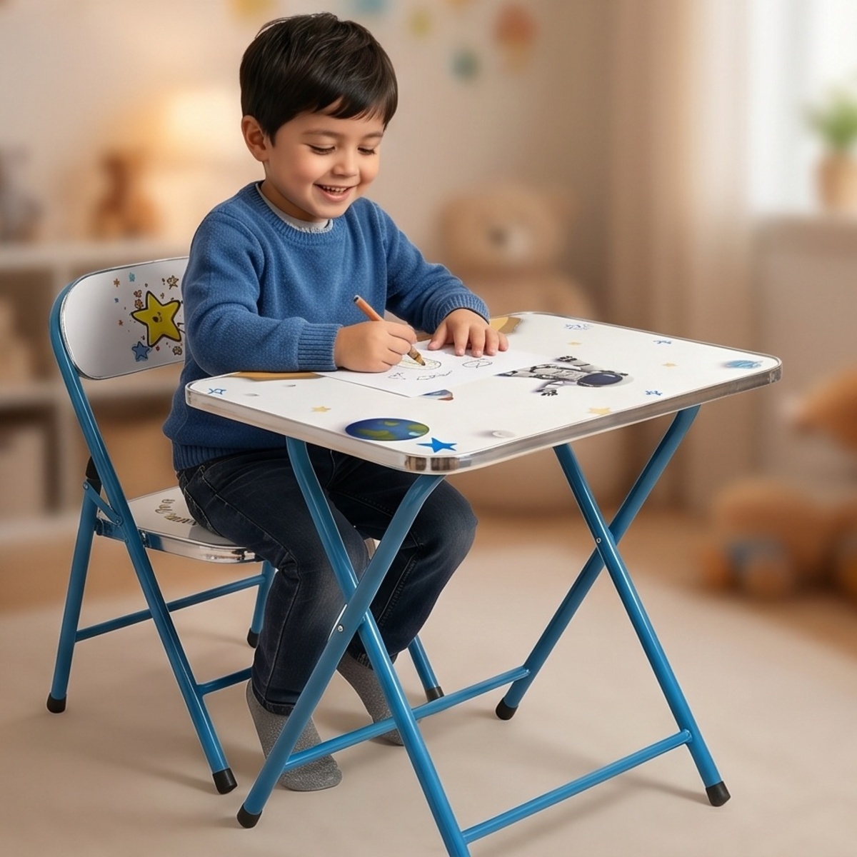 Kids Folding Study Table And Chair Set