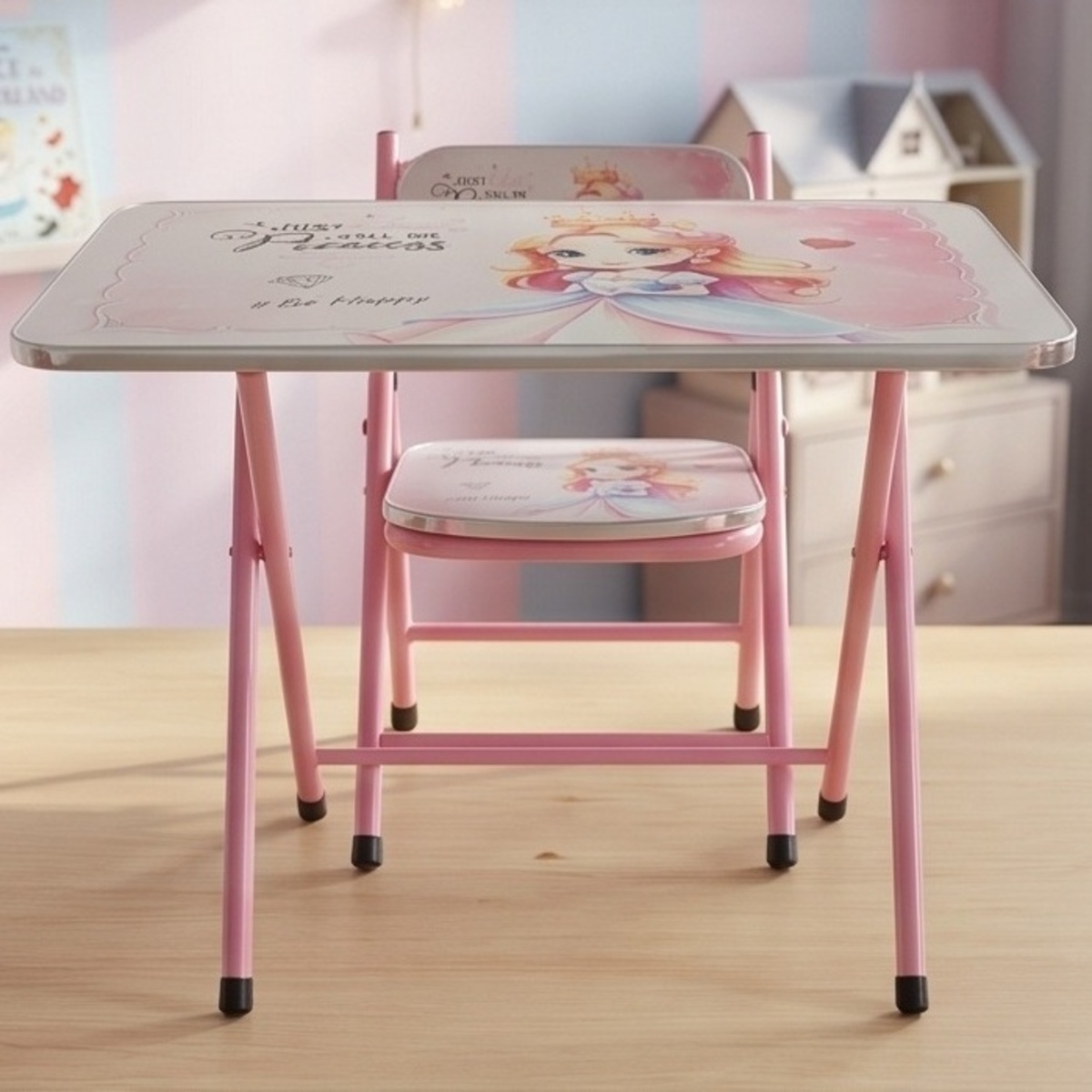 Children'S Folding Study Table And Chair Set