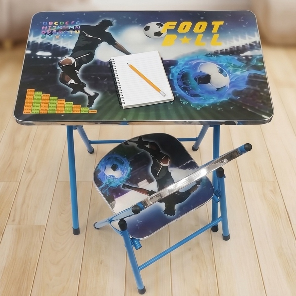 Children'S Football-Themed Study Table And Chair Set