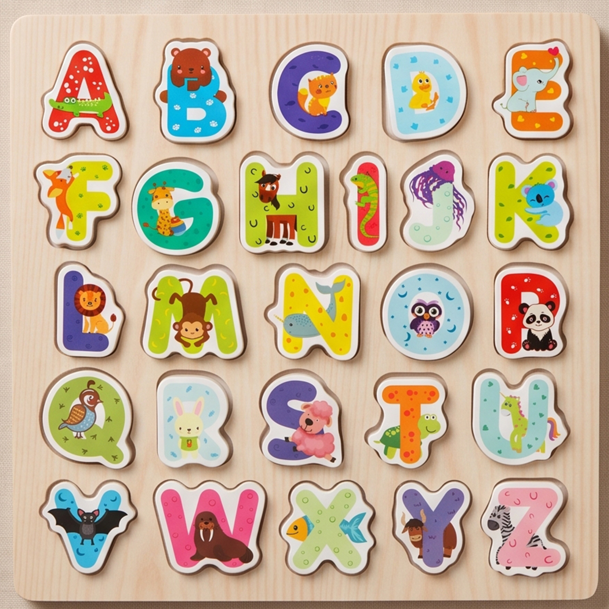 Kids Learning Alphabet Puzzle Board