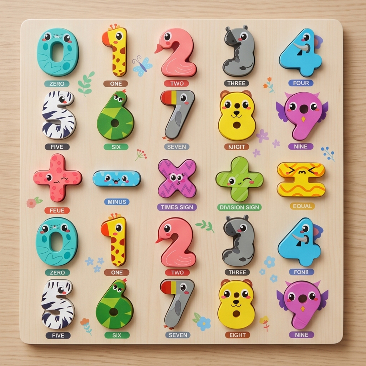 Wooden Educational Learning Puzzle Board
