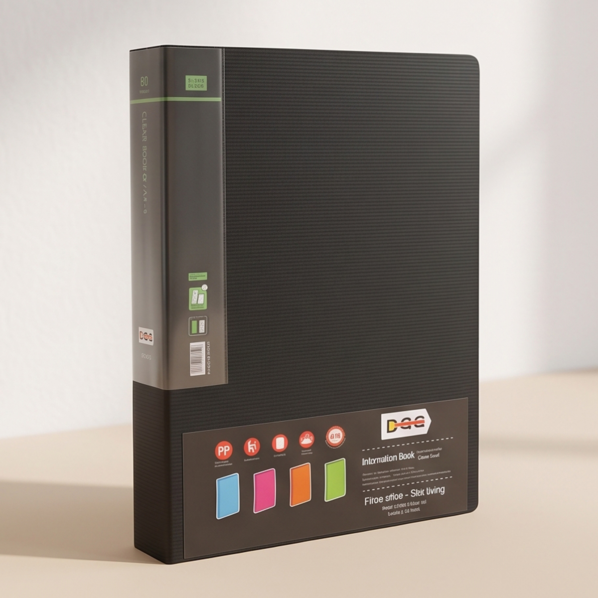 Black Hard Cover A4 Size Expanding File 80 Pages