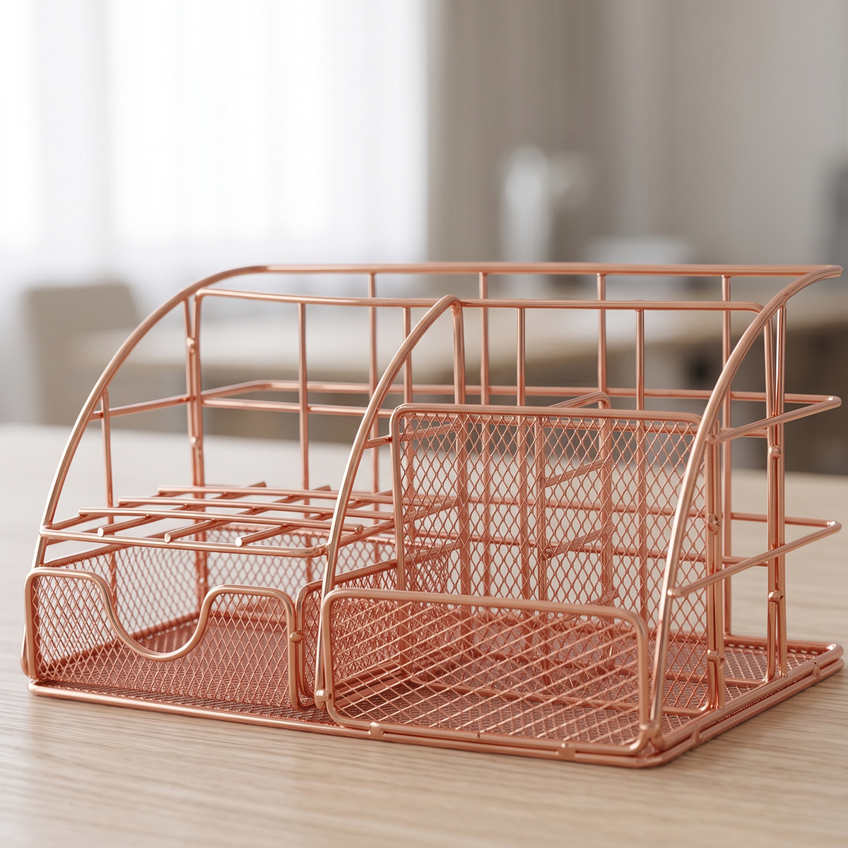 Metal Mesh Pen Holder & Desk Organize Rose Gold