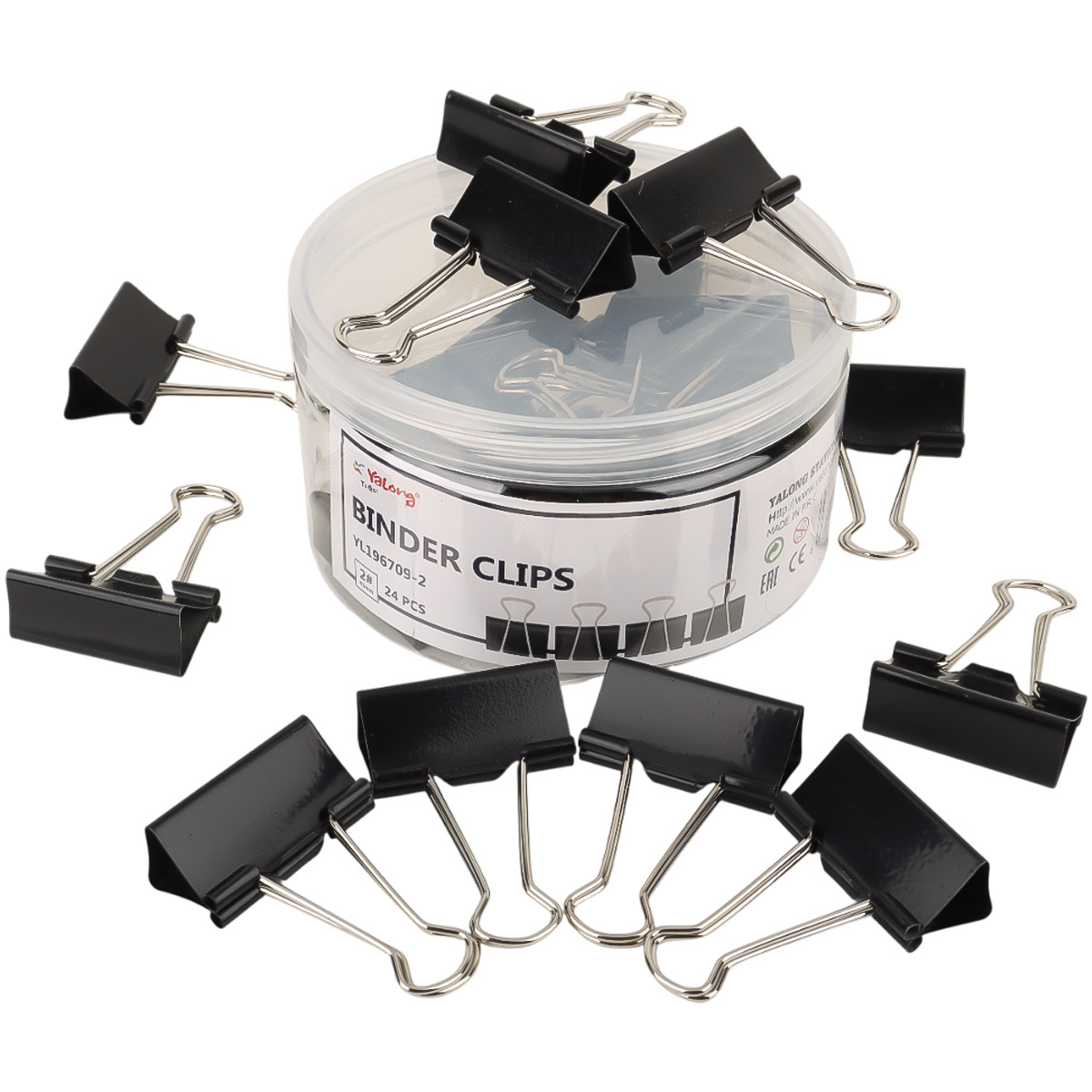 Yalong Binder Clip 24 Pieces Black