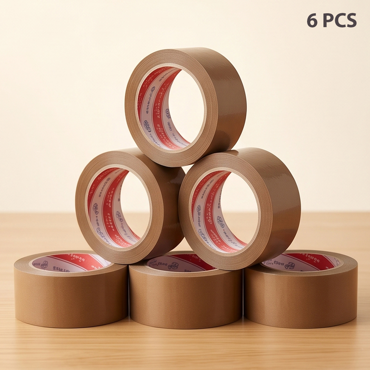 Packing Tape Set 4.5cm Wide Brown 1 x 6 Pieces