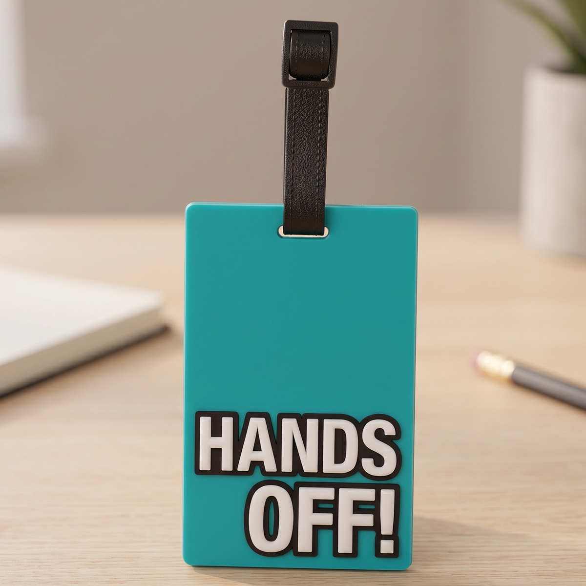 White Embossed Luggage Tag Green