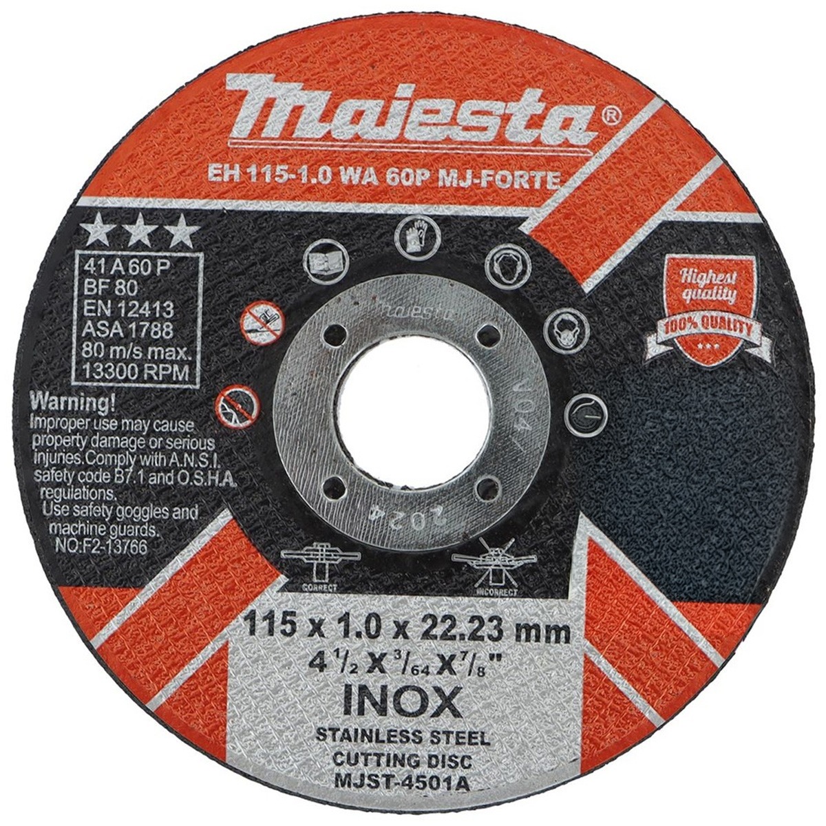 Maiesta Cutting Disc 115 x 1.0 x 22.23 mm