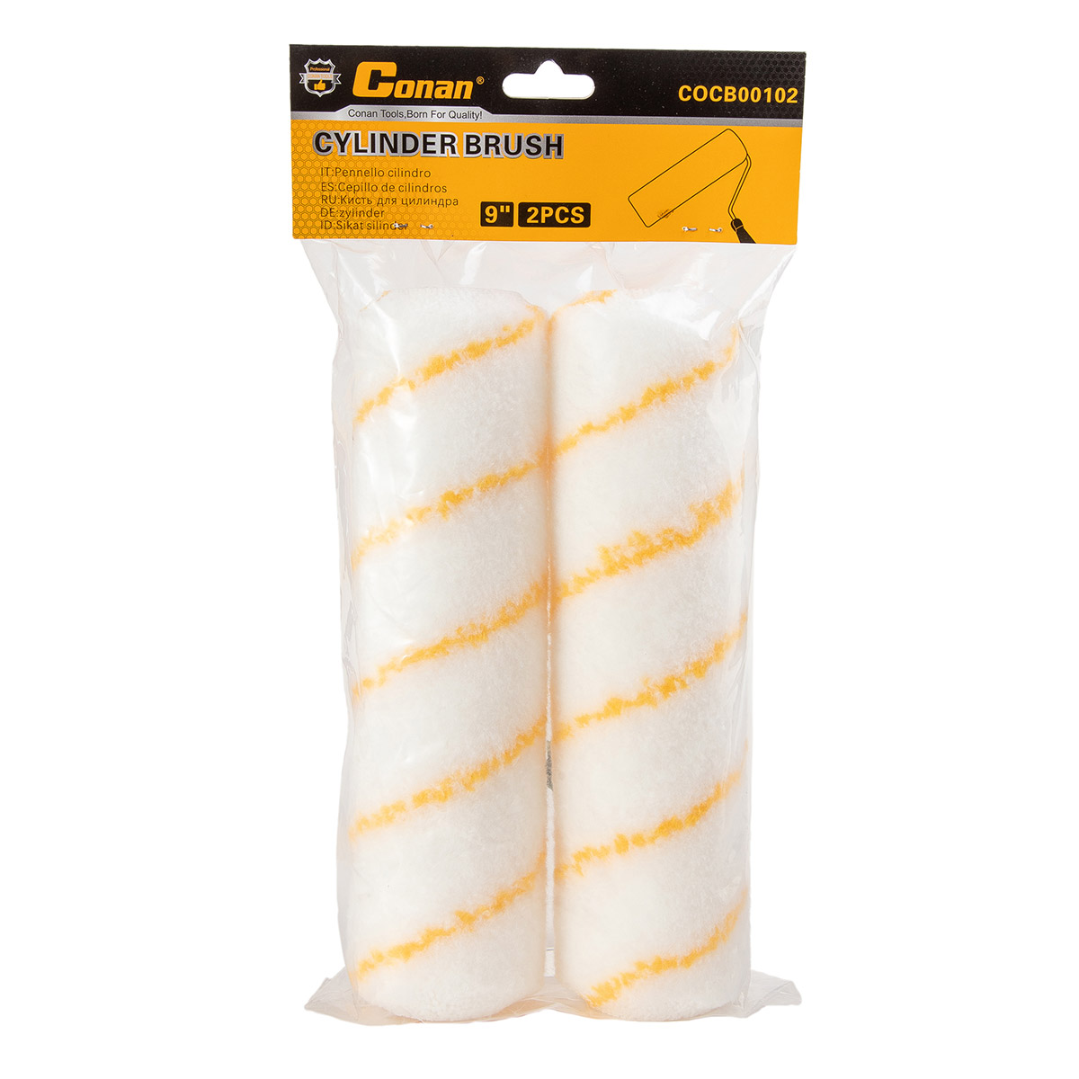 Conan Cylinder Brush 9 Inch 2 Pieces