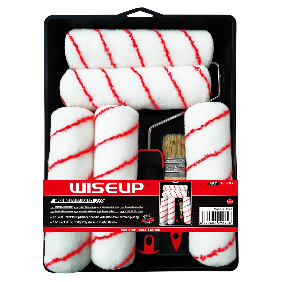 Wiseup Roller Brsuh Set 8 Pieces 160203
