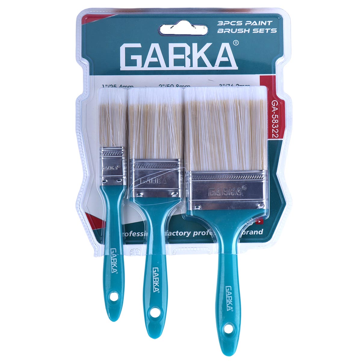 GABKA 3 Pieces Paint Brush Set