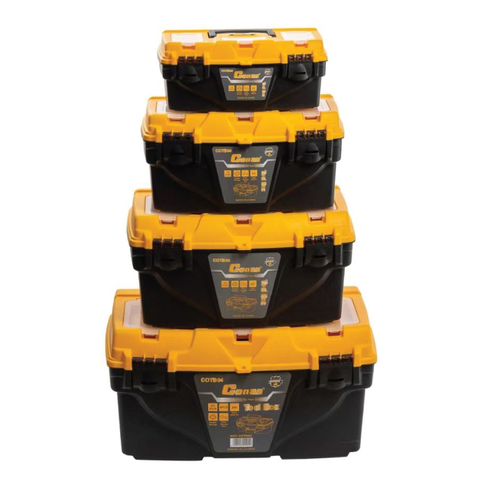 Heavy Duty Plastic Tools Box 4 In 1 Set