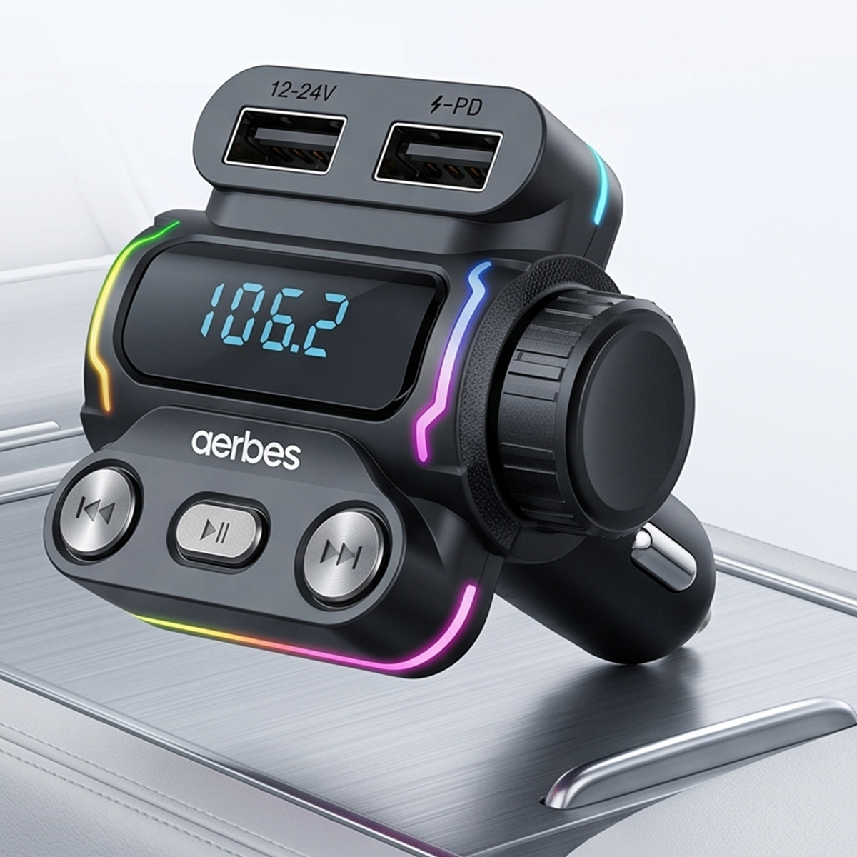 Multi-Functional Wireless Car Mp3 Player With 2 USB Charger