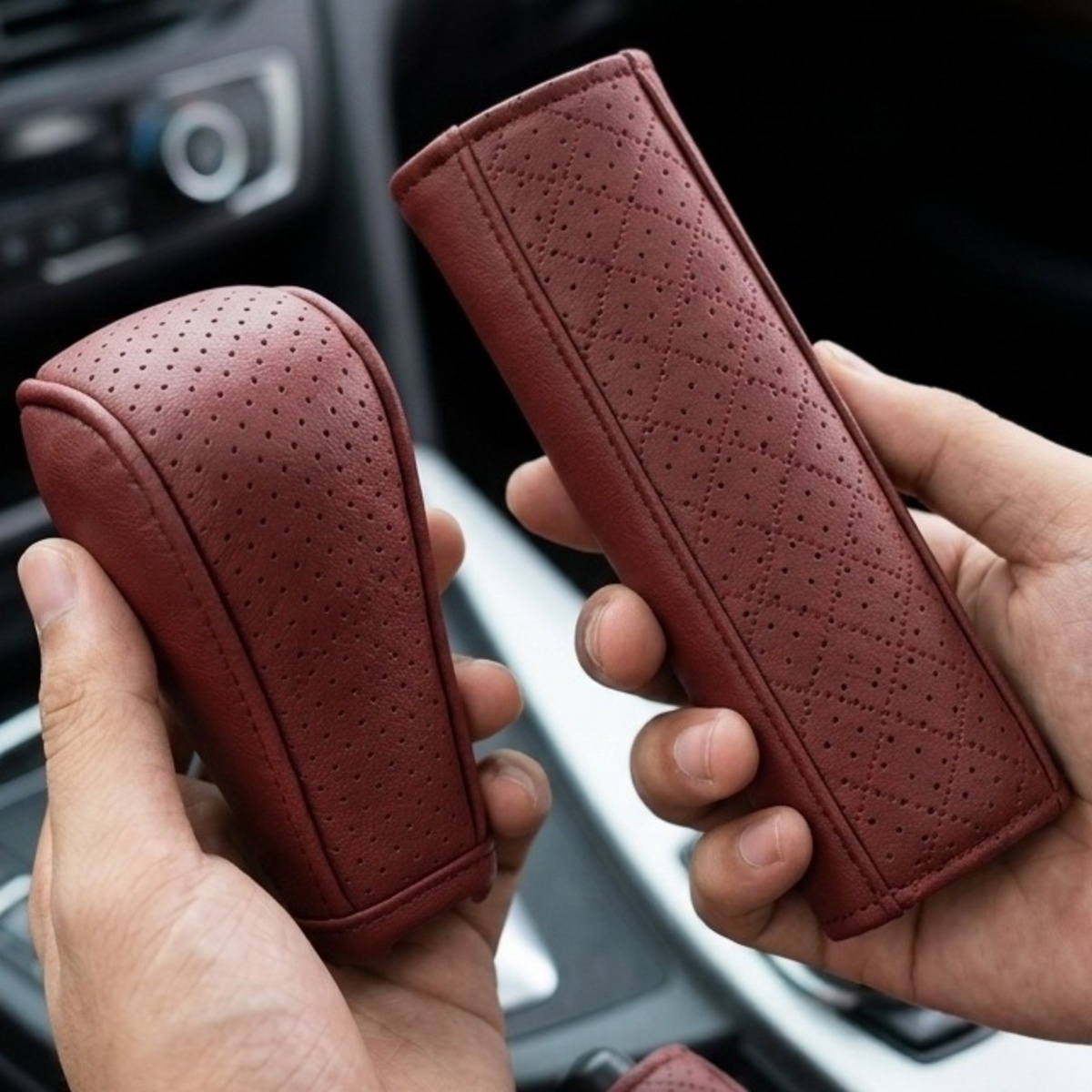 Car Shift Knob Cover Set Red