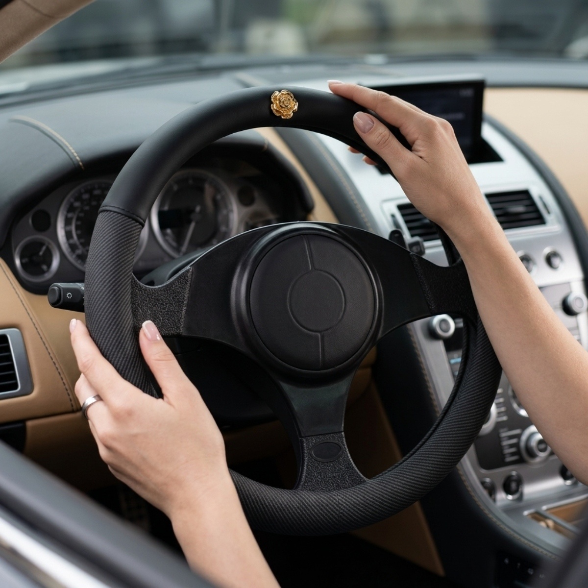 Steering Wheel Cover Black