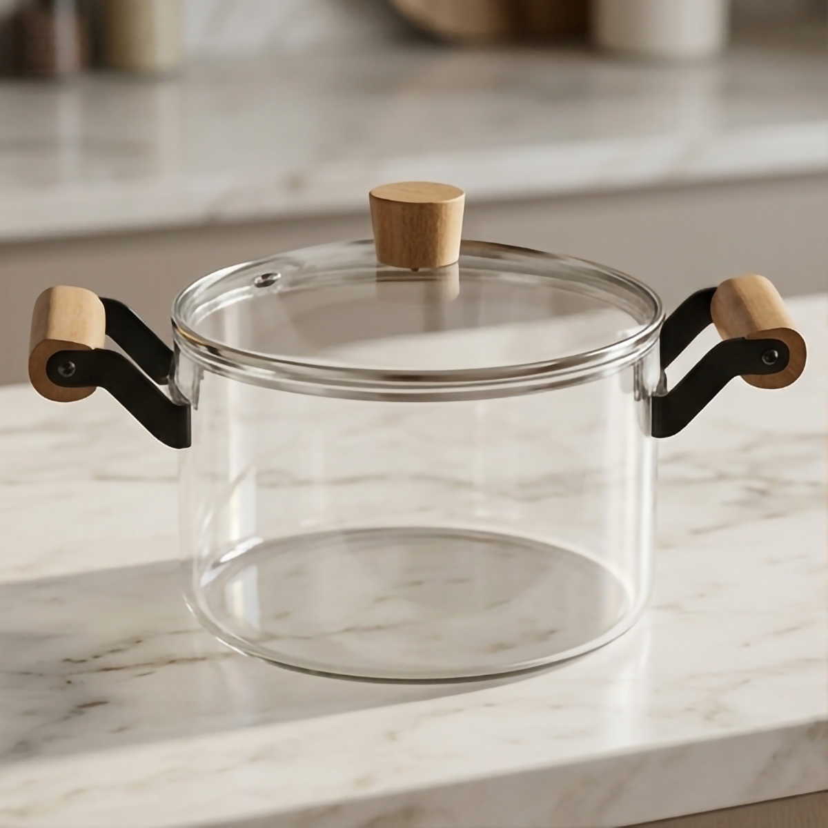 Glass Casserole with Wooden Handles 2.5L