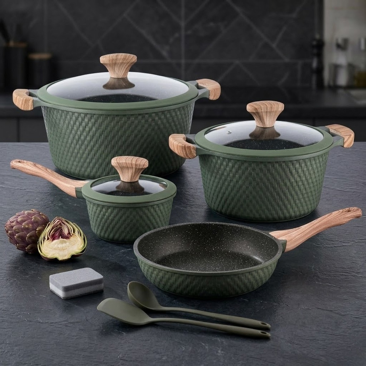 Cookware Set Granite 10 Pieces