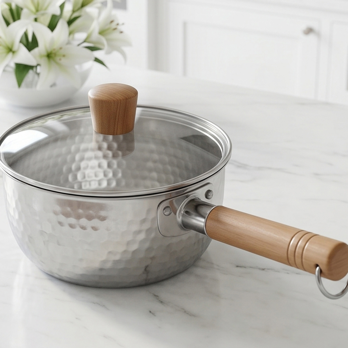 Stainless Steel Casserole with Glass Lid 20cm