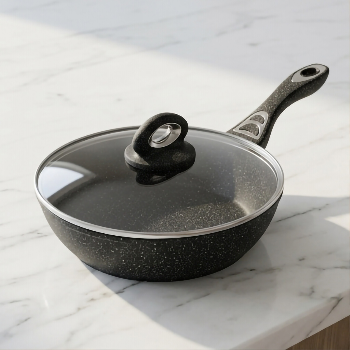 Granite Fry Pan With Lid 28cm