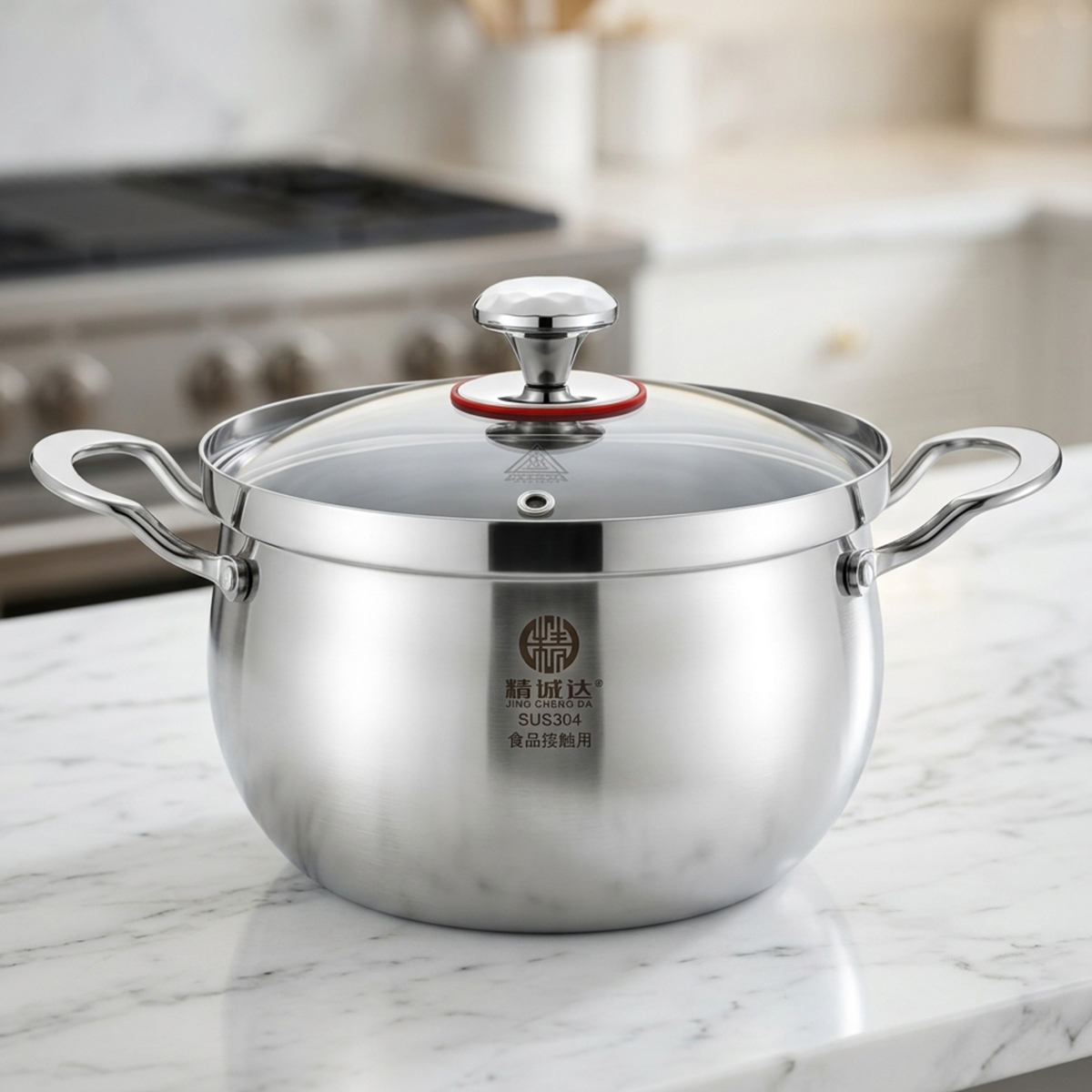 Stainless Steel Casserole With Glass Lid