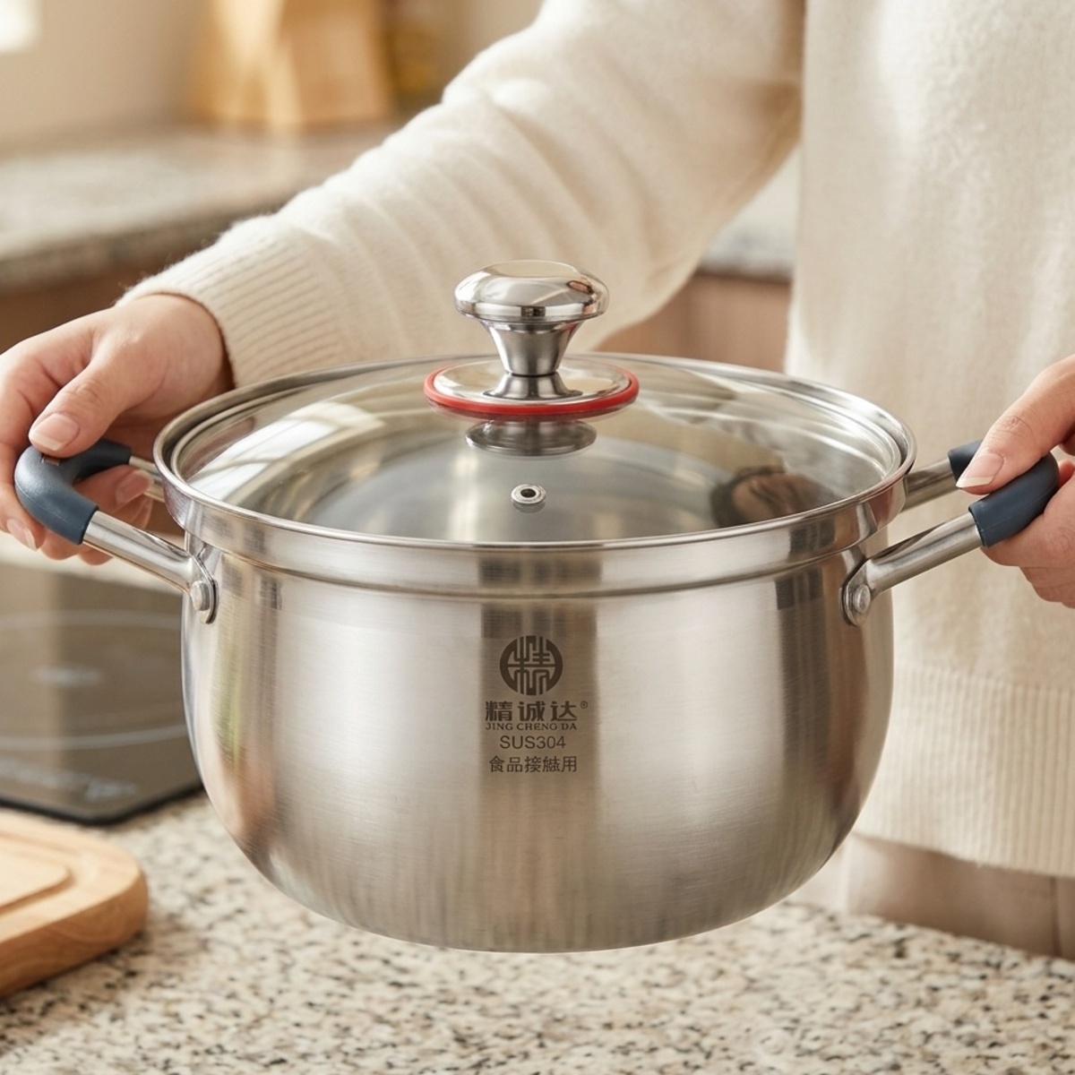 Stainless Casserole Glass Lid 24cm