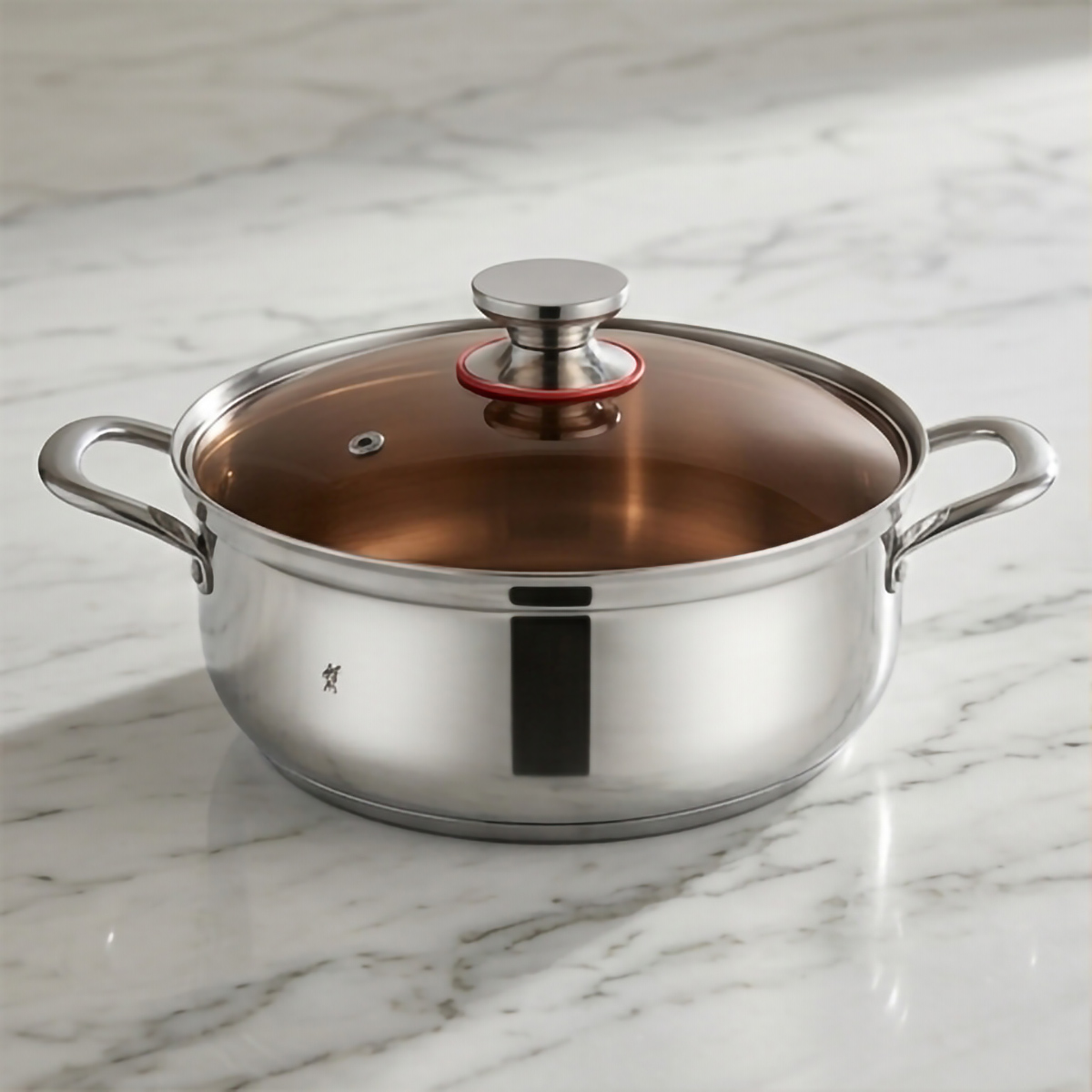 Stainless Steel Shallow Pan with Glass Lid 29cm