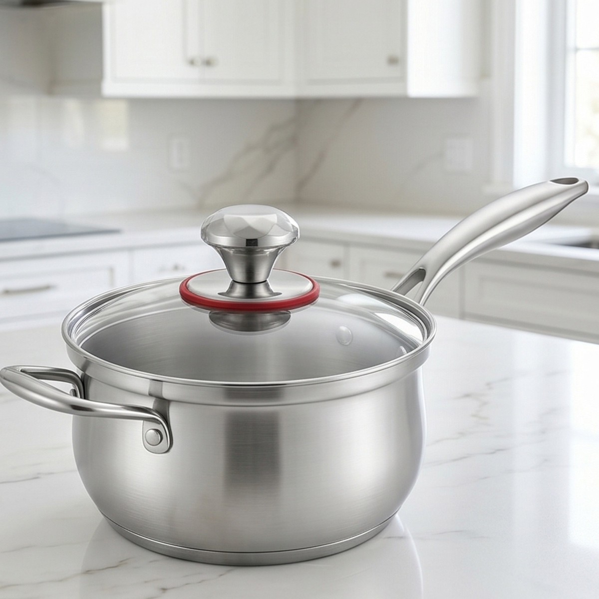 Stainless Steel Sauce Pan With Glass Lid 16cm