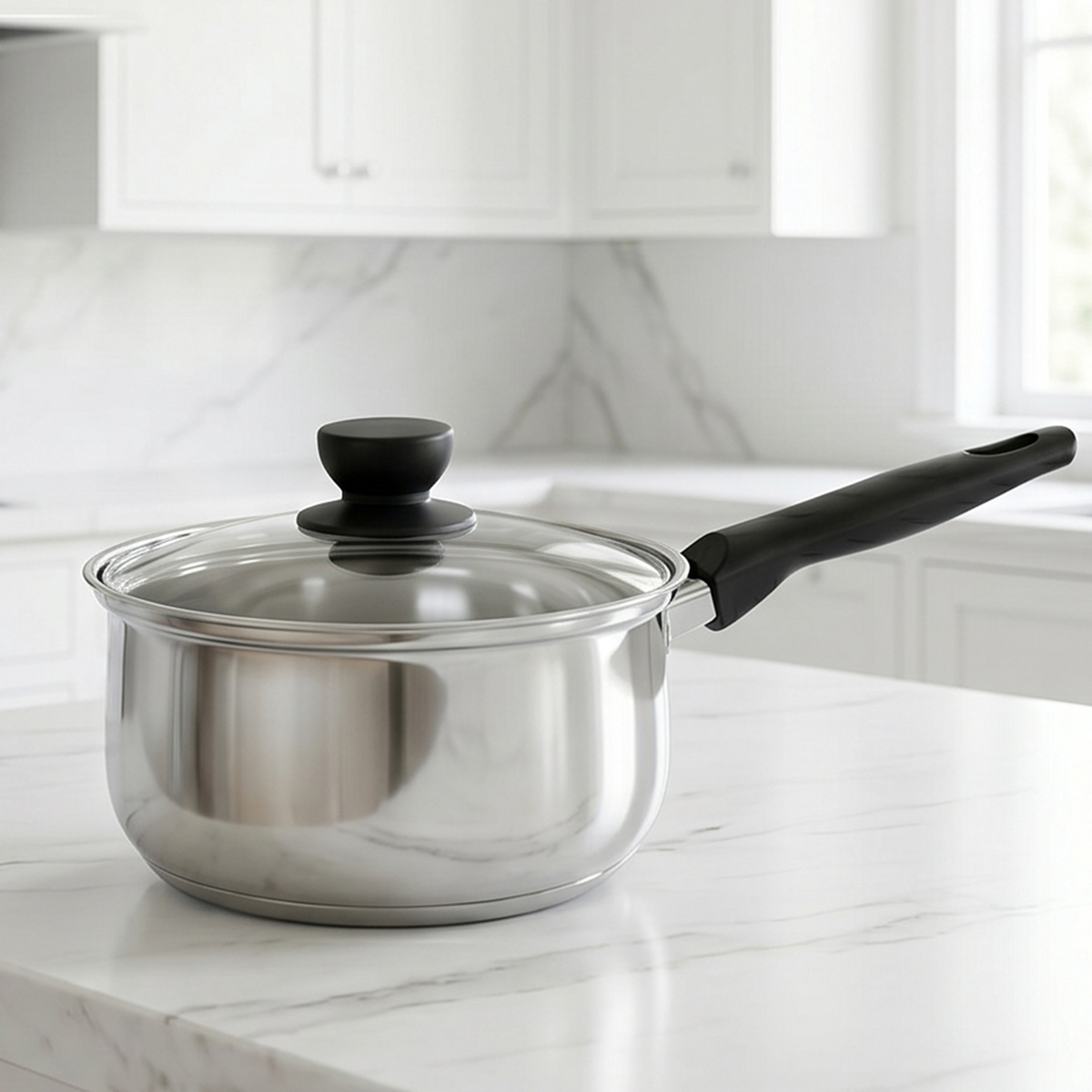 Stainless Steel Saucepan with Lid 18cm