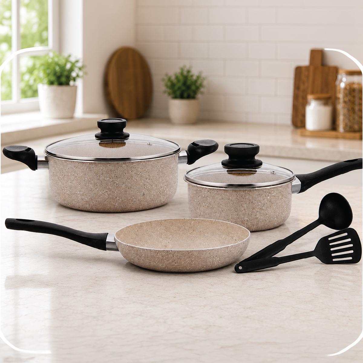Granite Cookware 7 Pieces A Set