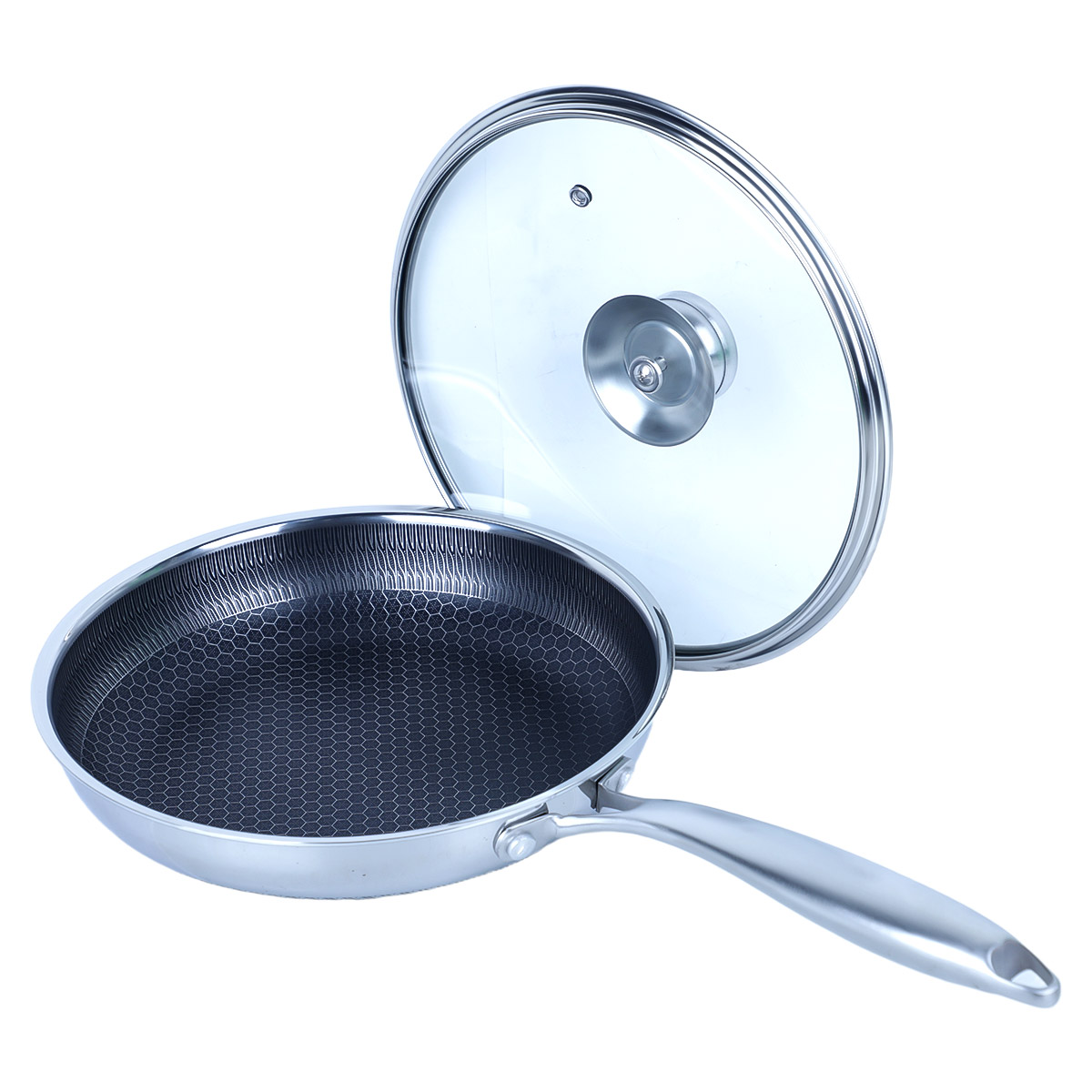 Stainless Steel Induction Fry Pan With Lid 30cm